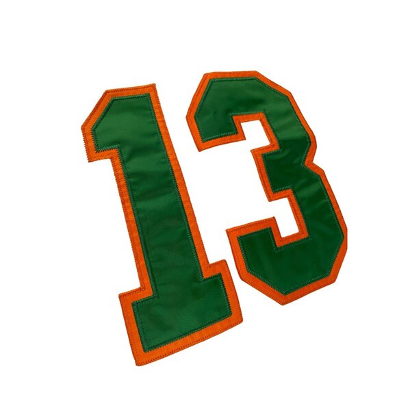 Mitchell Ness Miami Hurricanes #13 Football Jersey White  green Size 54 SKU 9004 - Picture 2 of 13